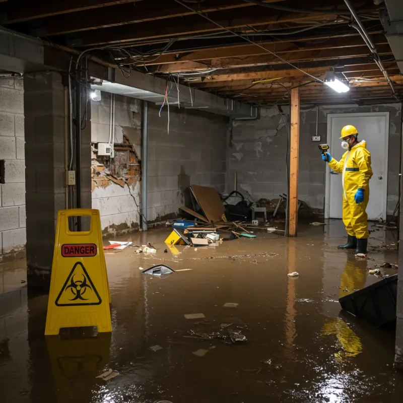 Flooded Basement Electrical Hazard in Crossville, TN Property