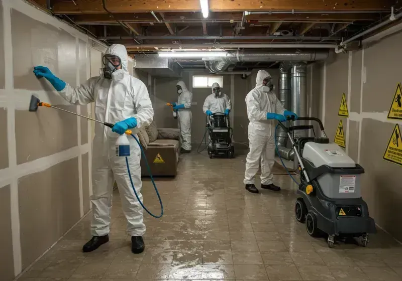 Basement Moisture Removal and Structural Drying process in Crossville, TN